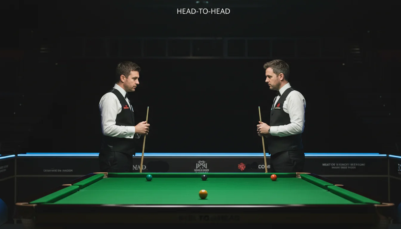 Head-to-head statistieken snooker — twee spelers staan tegenover elkaar aan de snookertafel