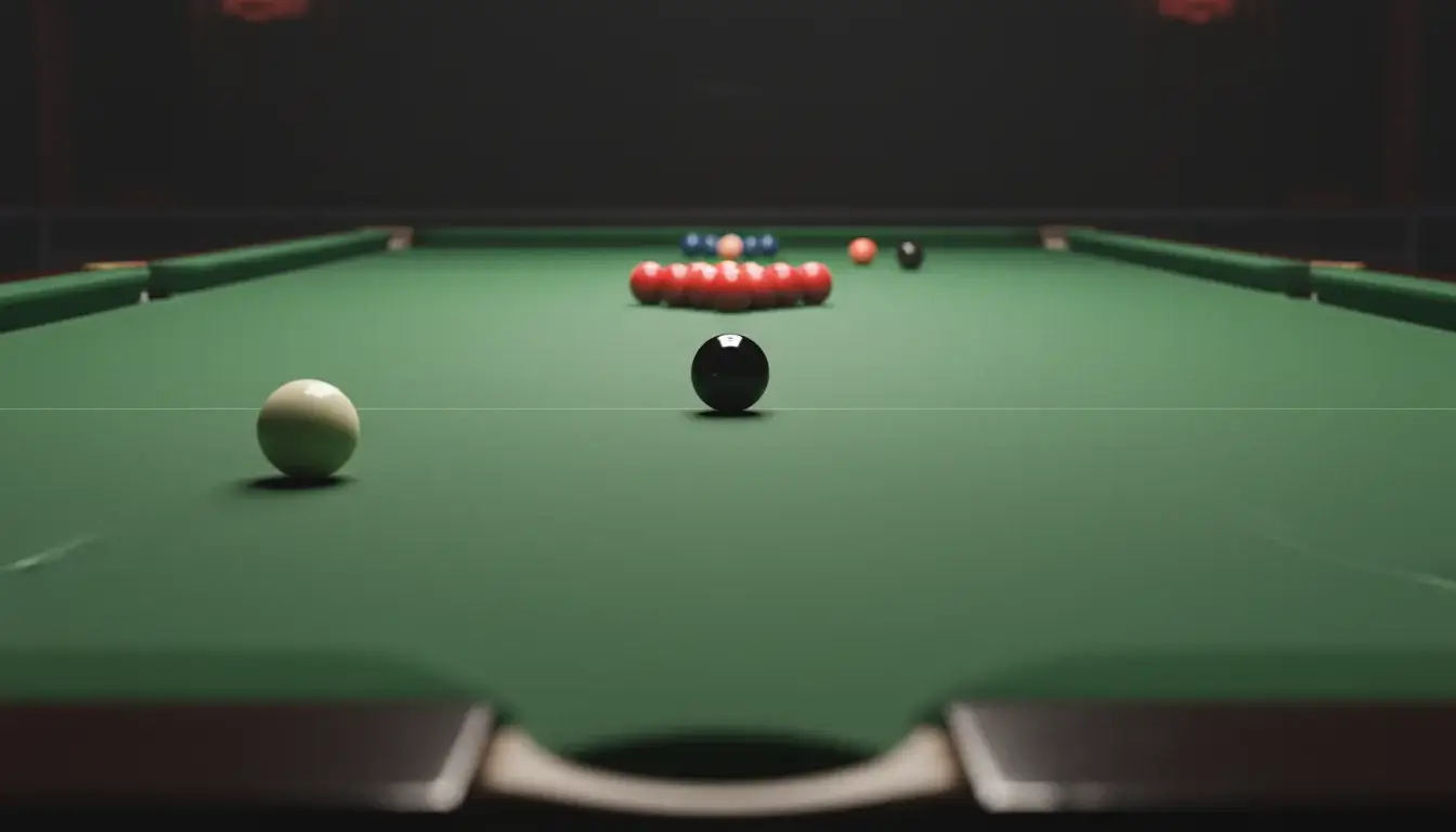 Snookertafel met ballen in speelpositie tijdens een live partij