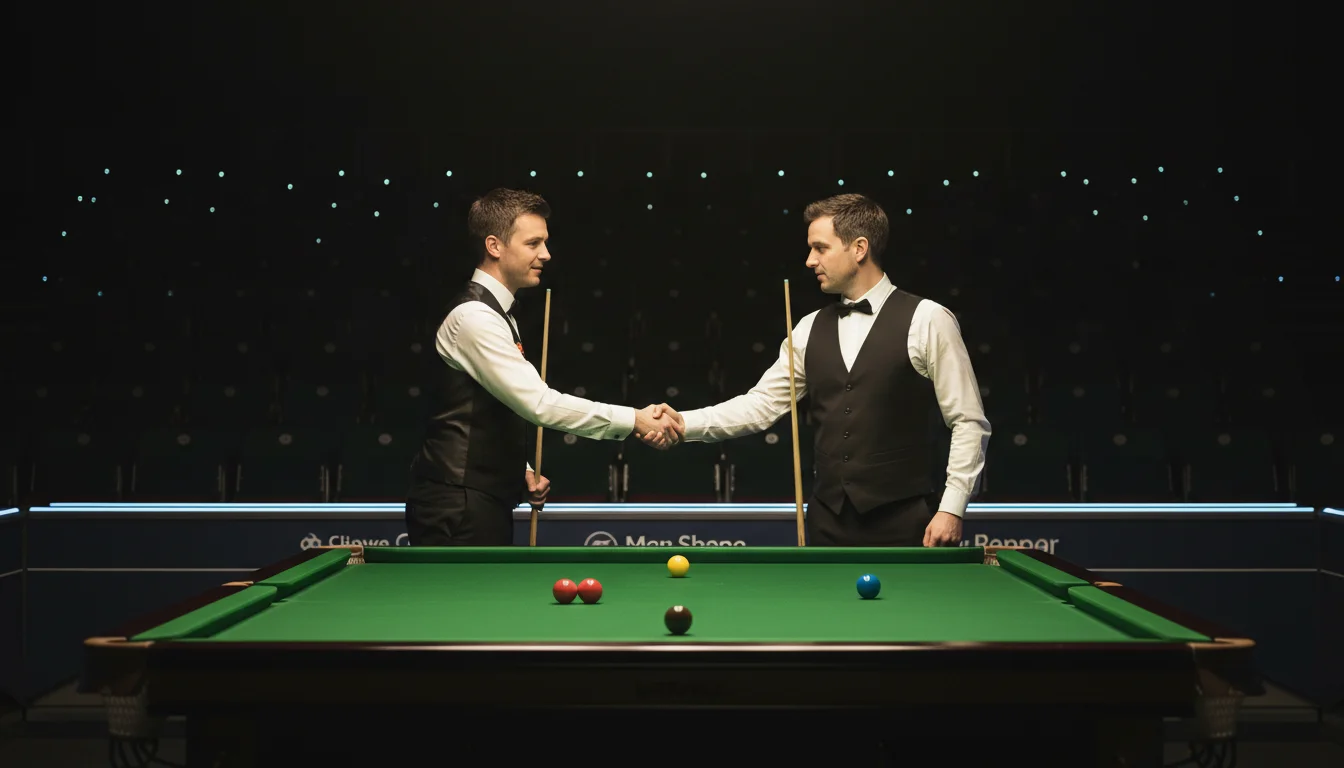 Twee snookerspelers schudden handen na een wedstrijd bij de match winner markt