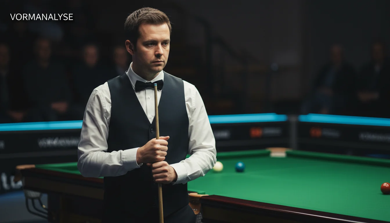 Snooker speler vorm analyseren — speler concentreert zich op een stoot aan de tafel