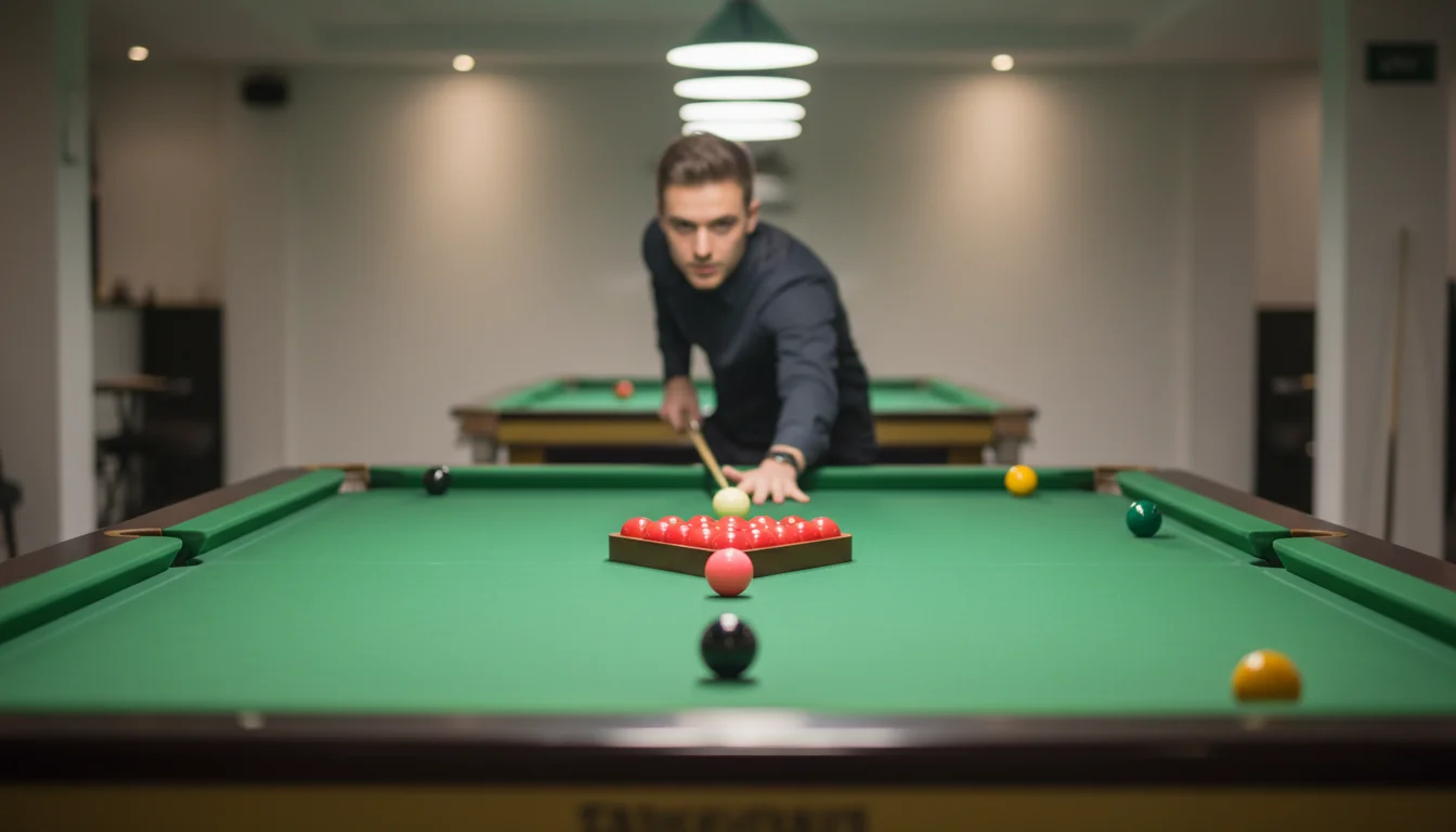 Snooker wedden voor beginners met keu en snookertafel
