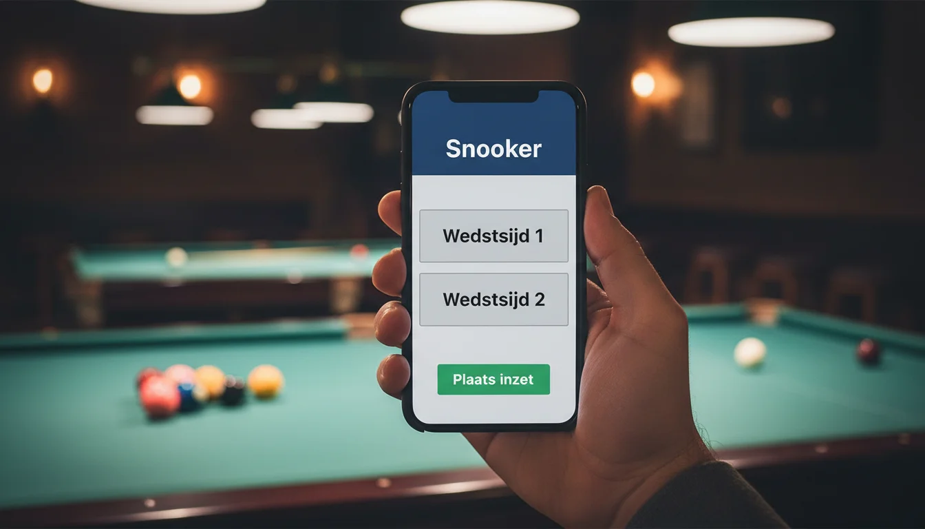 Snooker weddenschappen plaatsen via mobiele telefoon app